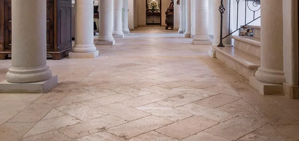 Beautifully restored stone floor in London, showcasing expert cleaning, restoration, and sealing services for long-lasting protection.