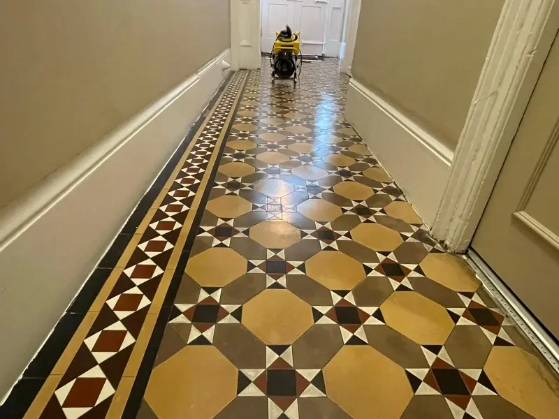 Victorian tiles restoration and sealing in Kensington, London