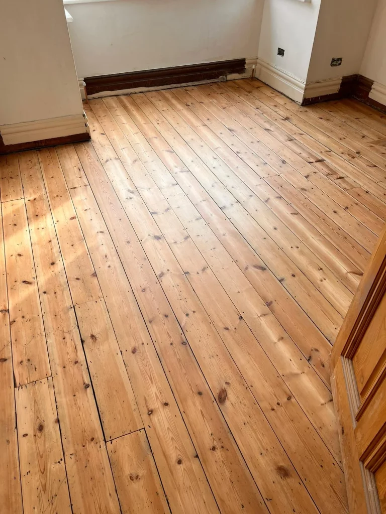Pine floorboars sanding in Woodford Green, London
