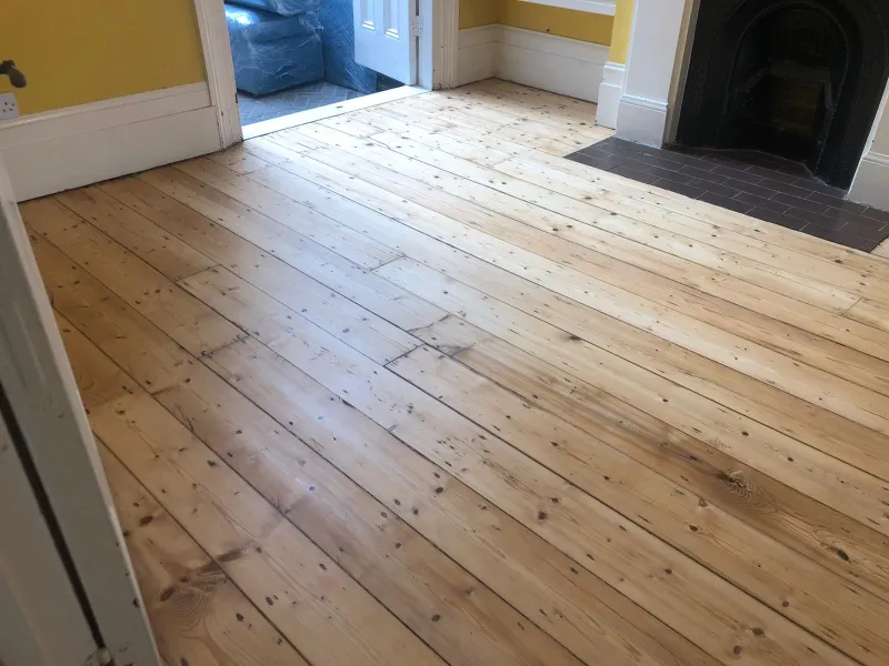 Floorboards sanded and finished