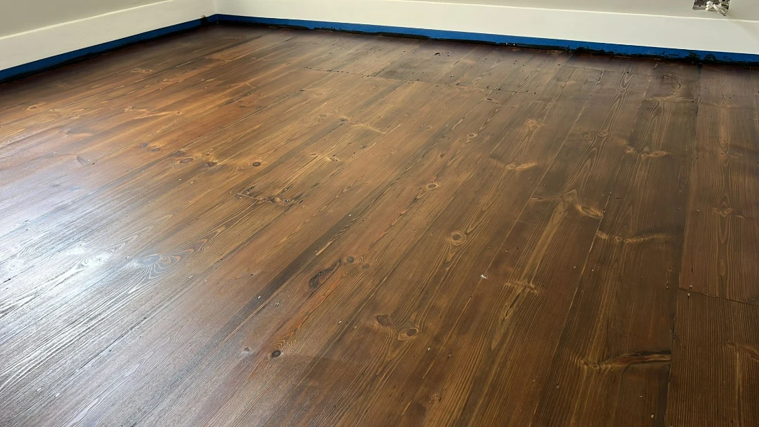 Sanding and staining floorboards in Tooting, London