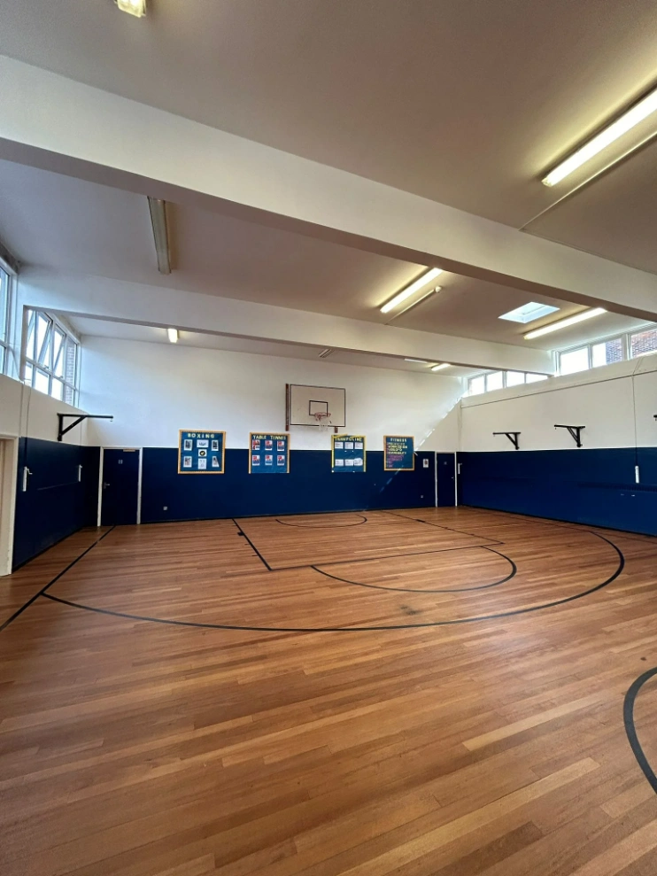 Floor sanding in a Croydon school, London