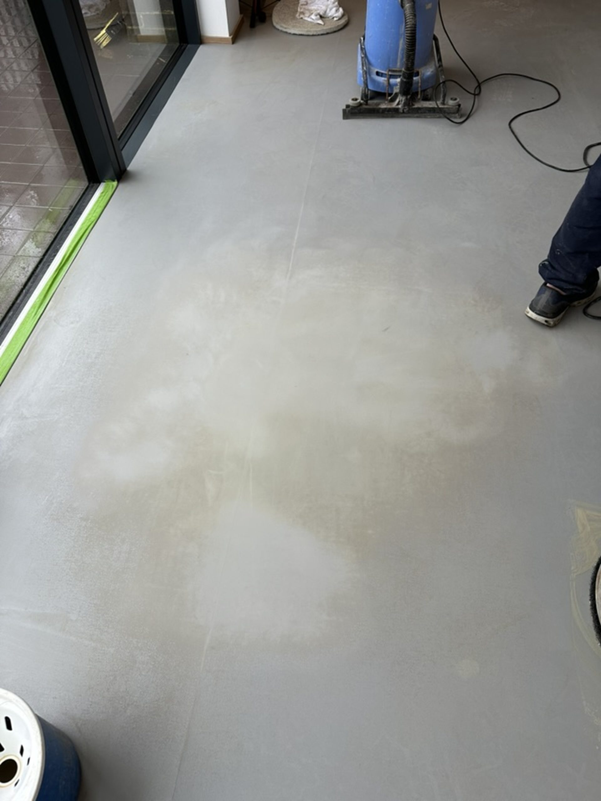 Grinding and preparation work on a resin floor in a Kennington home, South London