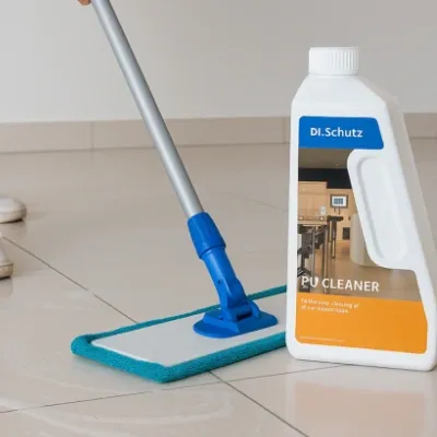 Featured image showing porcelain floor cleaning with Dr. Schutz PU Cleaner