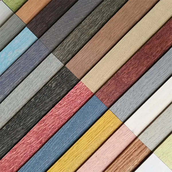 Pallmann Pall-X 333 wood stain colour samples in a variety of shades