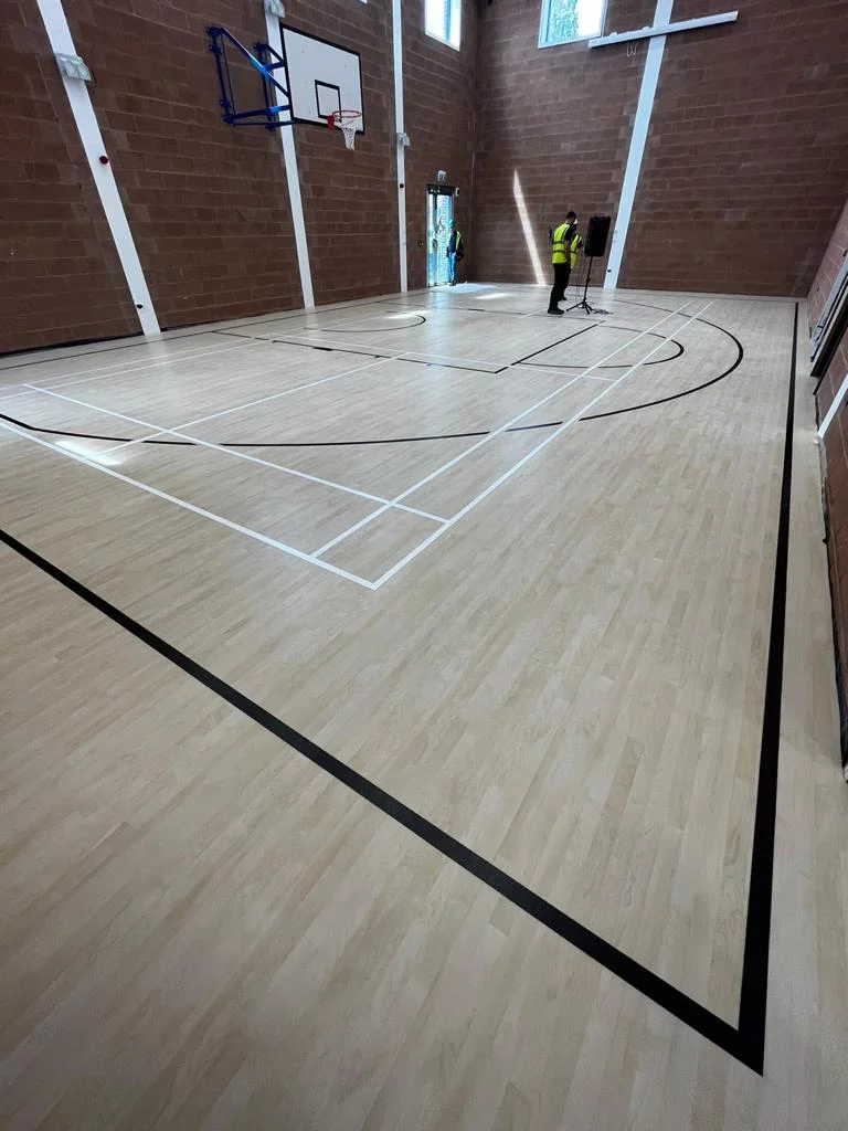 Line marking application in a London sports hall