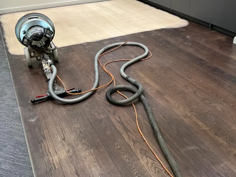Bona flexisand dark floor sanding in London