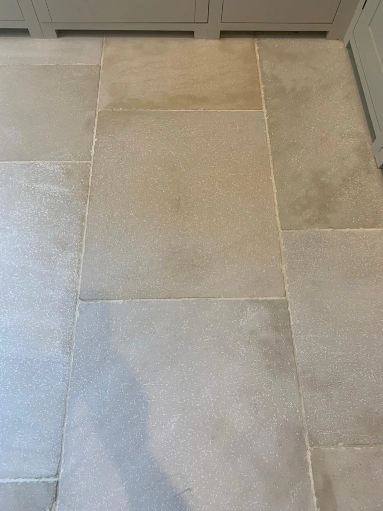 Cleaned limestone tiles kitchen.webp in Tooting, London