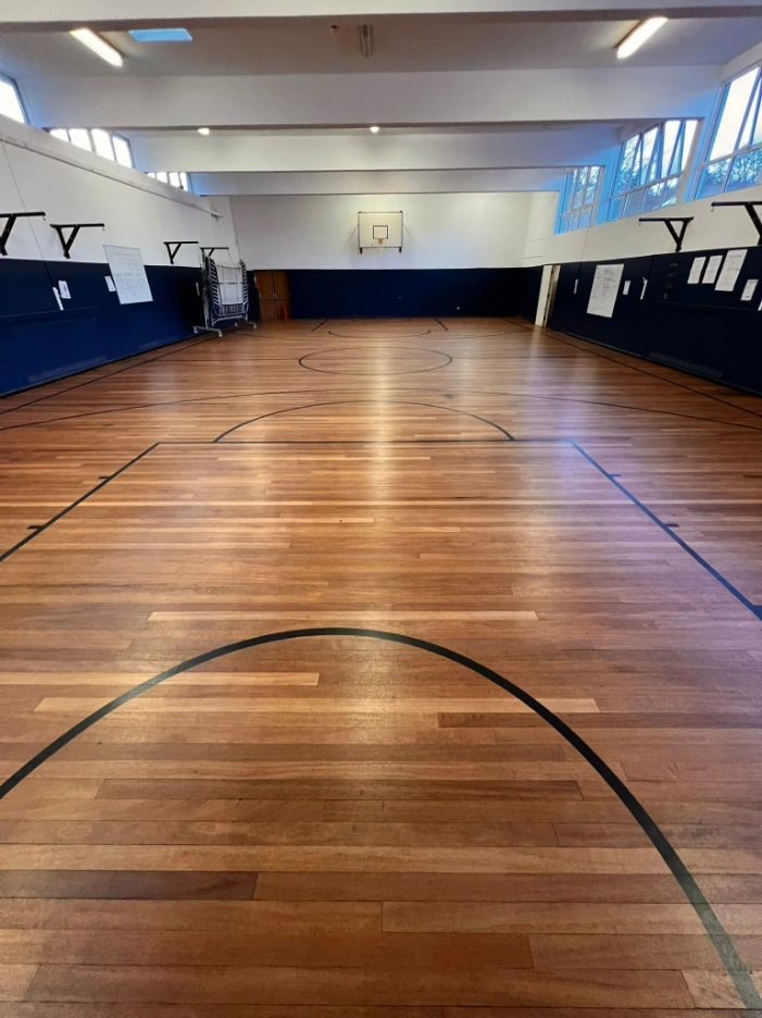 Floor sanding in a Croydon school, London
