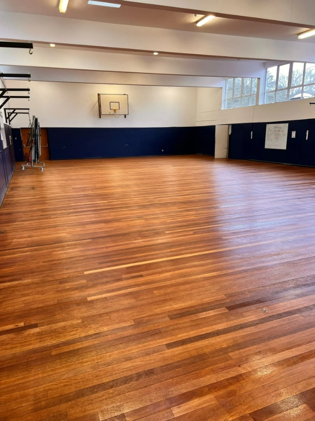 Floor sanding in a Croydon school, London