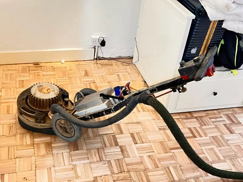Pallmann Spider sanding parquet floor in London