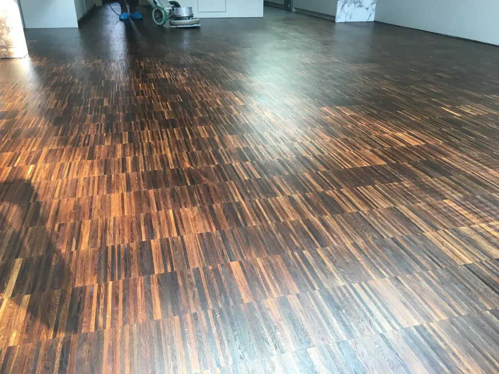 Fumed oak floor restoration in Wandsworth, London