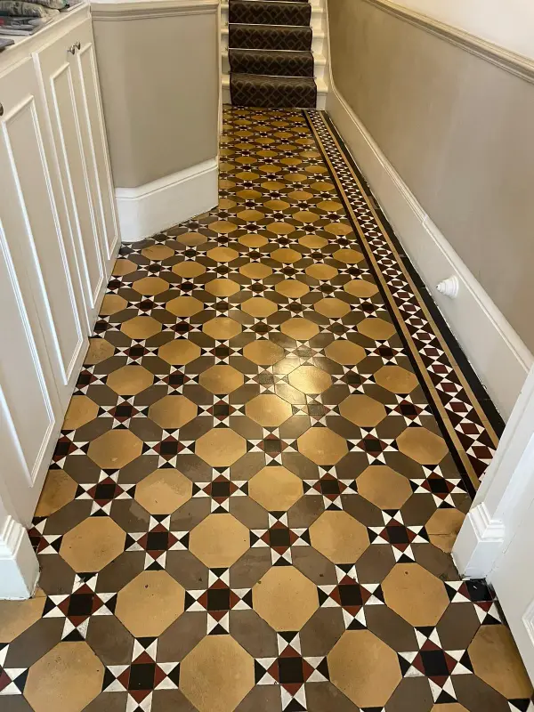Victorian tiles restoration and sealing in Kensington, London