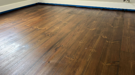 Sanding and staining floorboards in Tooting, London