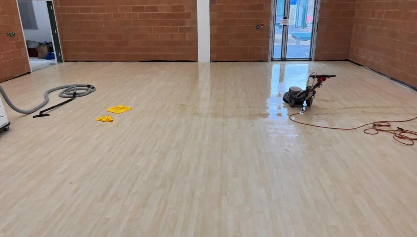 Deep cleaning in a London sports hall