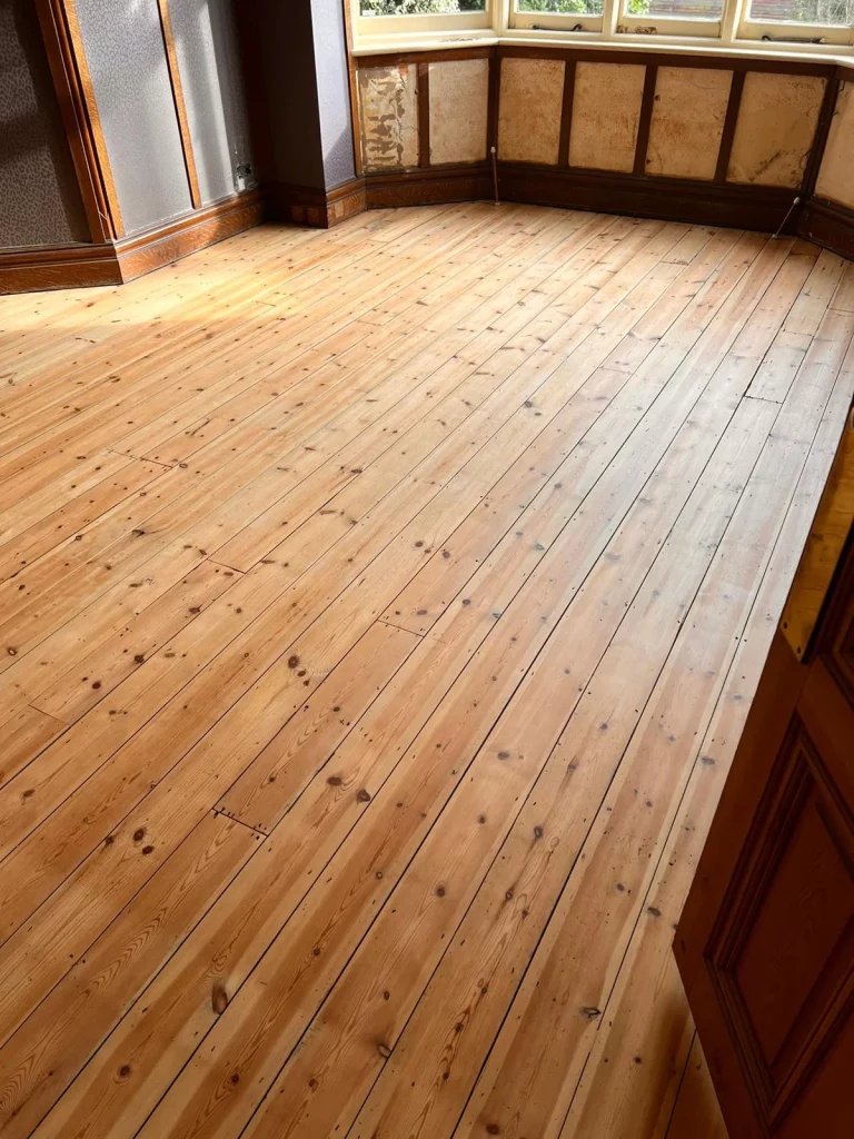 Pine floorboars sanding in Woodford Green, London