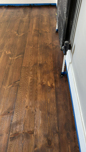 Morrells stain on floorboards