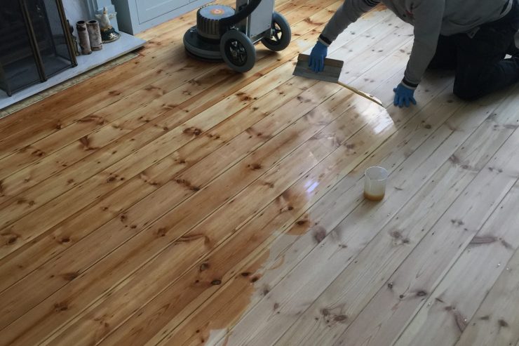 floor sanded and being oiled