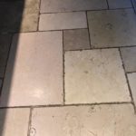 grout cleaning on limestone before
