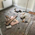 floorboards sanding in the room