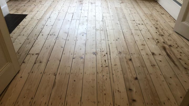 pine floorboard sanding