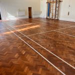 School floor sanding and lining in Caterham