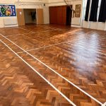 school floor sanding and badminton court lining in caterham