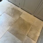 Dirty Limestone tiles by dishwasher