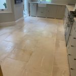 cleaned and sealed limestone floor