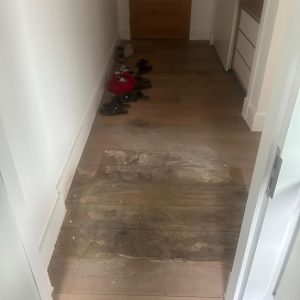 water damage to wood floor