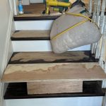 oak floor sanding on stairs