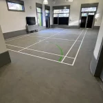 resilient floor wet sanding and court marking in london 4 after