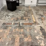 Cork floor restoration before 21