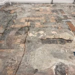 Cork floor restoration before 22