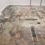 Cork floor restoration before 23