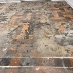 Cork floor restoration before 24